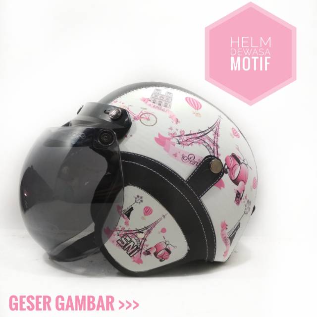 HELM RETRO BOGO CLASSIC DEWASA MOTIF PARIS