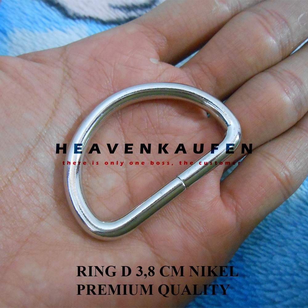 Ring D Tas Nikel Silver 3,8 cm Kualitas Premium