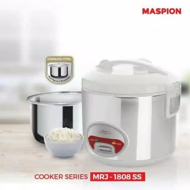 Maspion Rice Cooker Stainless 1.8Liter 3in1 MRJ1808SS