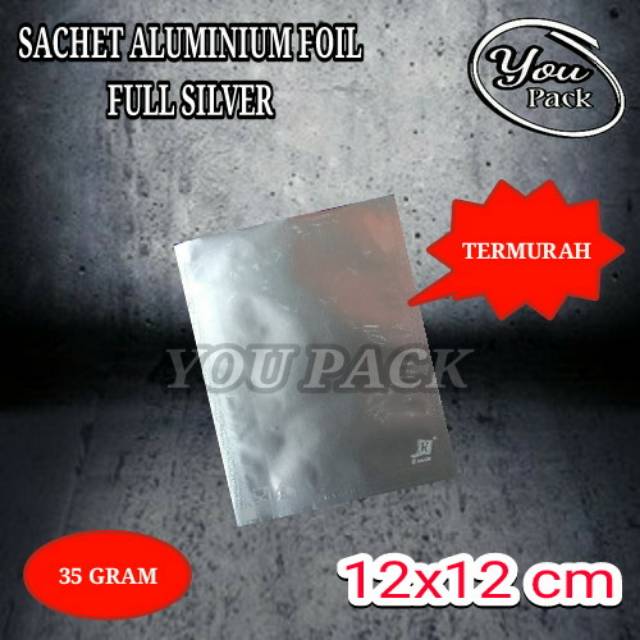 KEMASAN SACHET ALUMINIUM FOIL FULL SILVER 35 GRAM