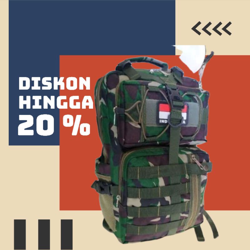 promo !!Tas ransel Libanon loreng TNI new/tas pria/tas tactical/tas sekolah/tas army/kualitas terjamin