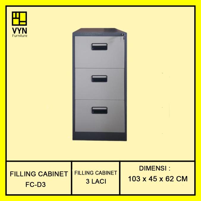 

Filling Cabinet / Lemari Arsip / Lemari Arsip Besi 3 Laci Fc D3 Ja310Bh43U