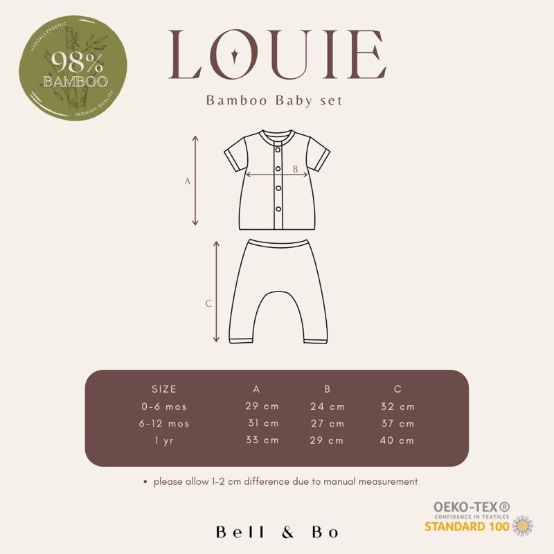 BELL&amp;BO - LOUIE SET BELL N BO - SET BAJU ANAK - SETELAN ANAK