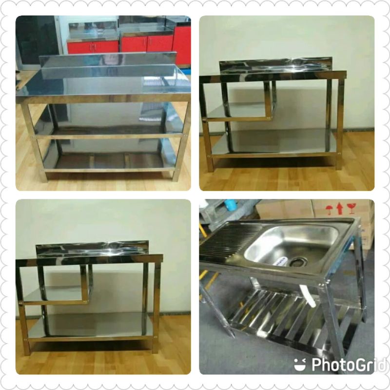 Paket 2 Meja Kompor 1 Meja Kerja dan 1 Bak Cuci Piring