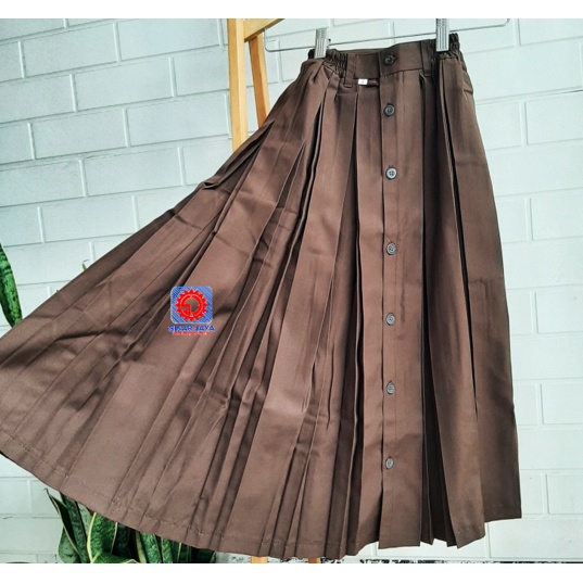 SUPER DEAL Rok Muslim Adumanis rempel doble untuk SD warna Merah,Putih dan Cokelat (Pramuka) Bahan