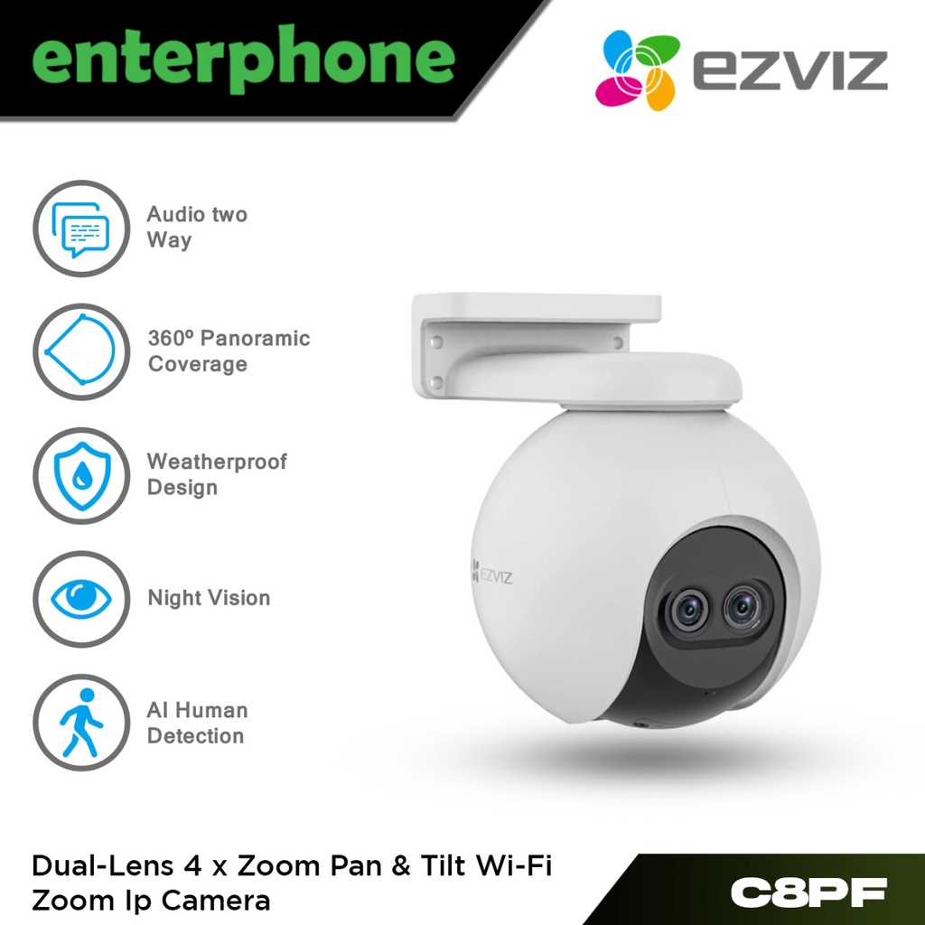 Ezviz C8PF Dual-Lens 4 x Zoom Pan &amp; Tilt Wi-Fi Zoom Ip Camera