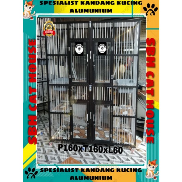 kandang kucing alumunium 4 kamar jumbo