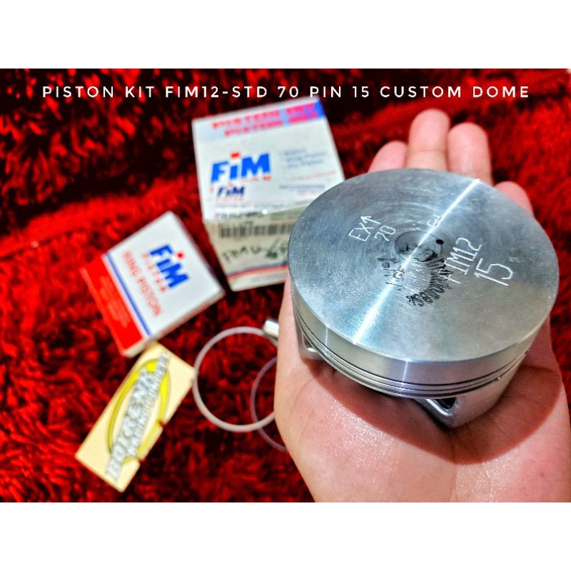 PISTON KIT FIM12 DIAMETER 70 PIN 15 CUSTOM DOME - BOYRENK RACING CONCEPT