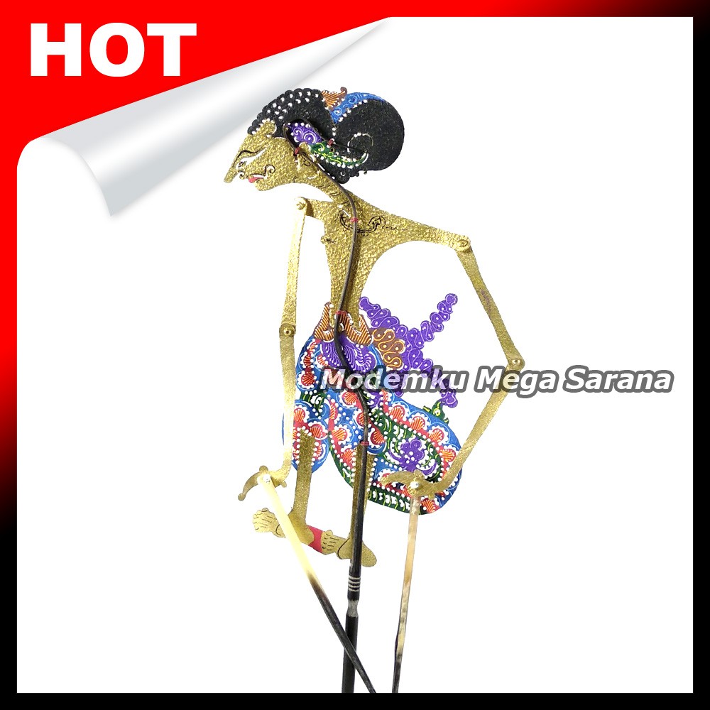 Souvenir Wayang Kulit Mini Caperan Super 20 Cm - Puntadewa Yudhistira