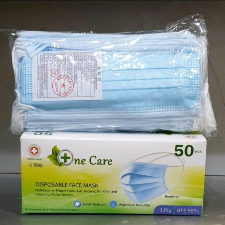 (COD )Masker 3ply Isi 10 Pcs Earloop NeCare Kemenkes /Masker kesehatan