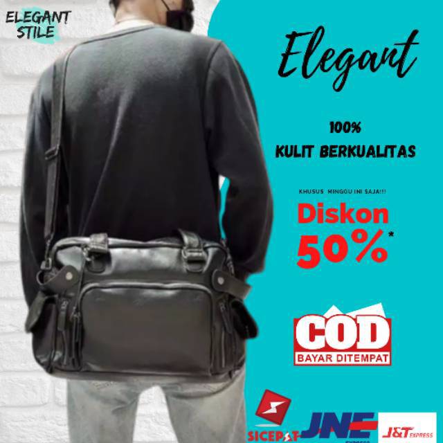 COD A13 Tas Travel Kulit Pria Tas Selempang Pria Kulit Tas Kulit Pria Tas Traveling Kulit Cowok