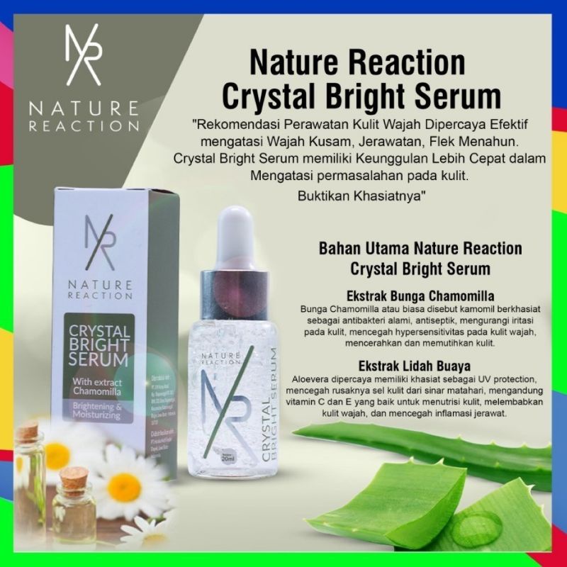 NATURE REACTION CRYSTAL BRIGHT SERUM ORIGINAL | SERUM JERAWAT PEMUTIH WAJAH |