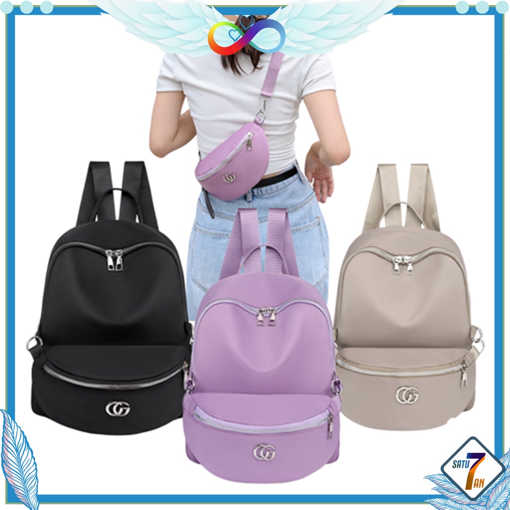 Satu7an T265 Tas Ransel Wanita Style Korea Fashion Motif Tas Cewek Import Multifungsi Tas Punggung Backpack Women Kain Oxford