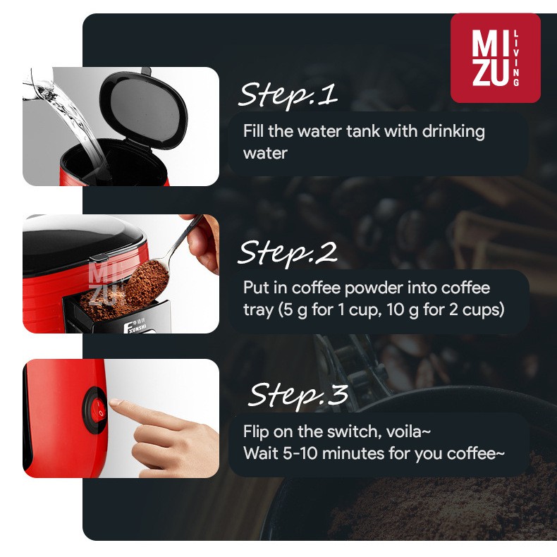 EDOOLFFE MD-235 Mesin Kopi Elektrik Drip Coffee Maker with Ceramic Cups-3