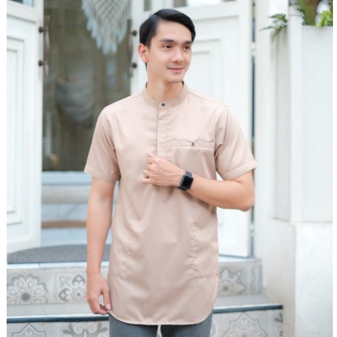 Baju Koko Kurta Pakistan Lengan Pendek 3/4 &amp; Panjang Cream | Baju Muslim Pria | Koko Kurta Dewasa | Baju Koko Pria Dewasa