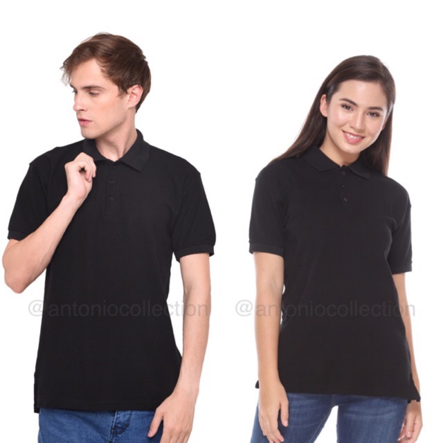 Kaos Polo Shirt / Kaos Kerah / Poloshirt Katun / Seragam Kerja Hitam Unisex