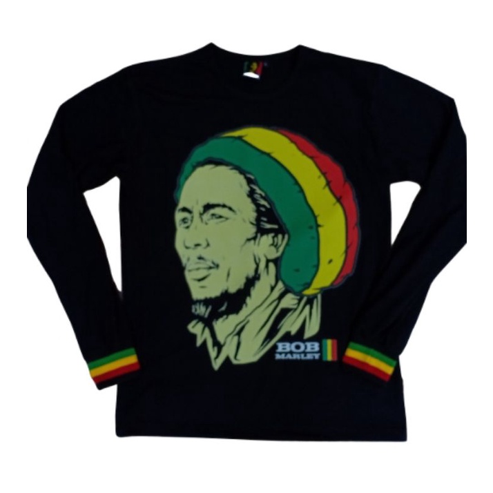 kaos lengan panjang Bob Marley reggae rasta jamaica rege regge