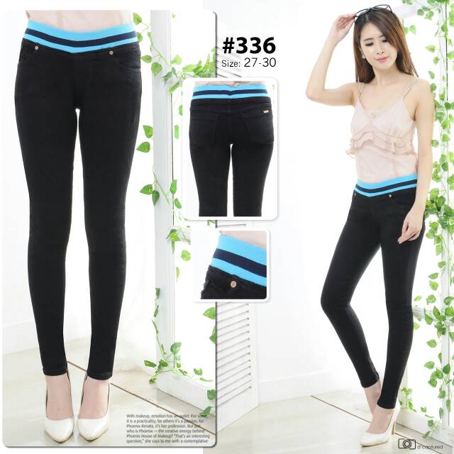 Celana Jeans Pinggang Karet Wanita / Celana Jins Pinggang Karet / Celana Jeans Polos / Celana Skinny