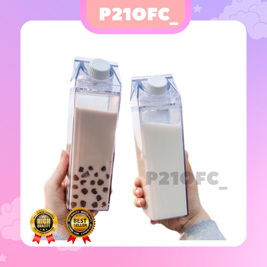 BOTOL KOTAK SUSU BENING TRANSPARAN BOTOL REFILL KULKAS BOTOL TUMBLER KOREA MILK