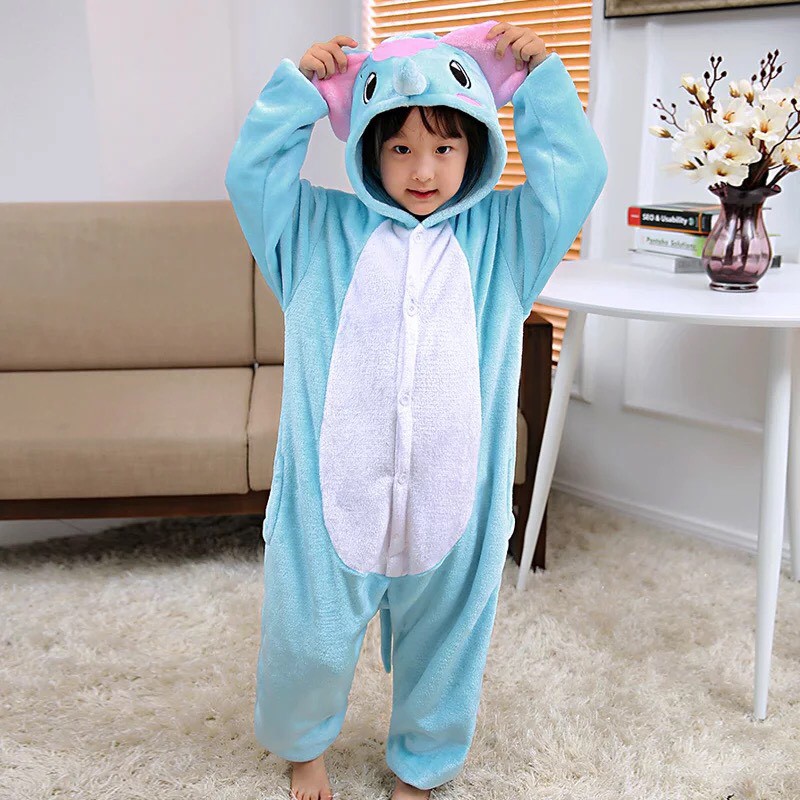 KOSTUM ONESIE FLYING DUMBO GAJAH ELEPHANT ANAK PIYAMA COSPLAY PESTA