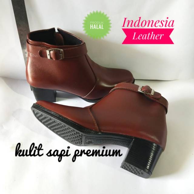 Ekspor Quality Sepatu Wanita Boots Sepatu Kulit Wanita Kulit Sapi Asli