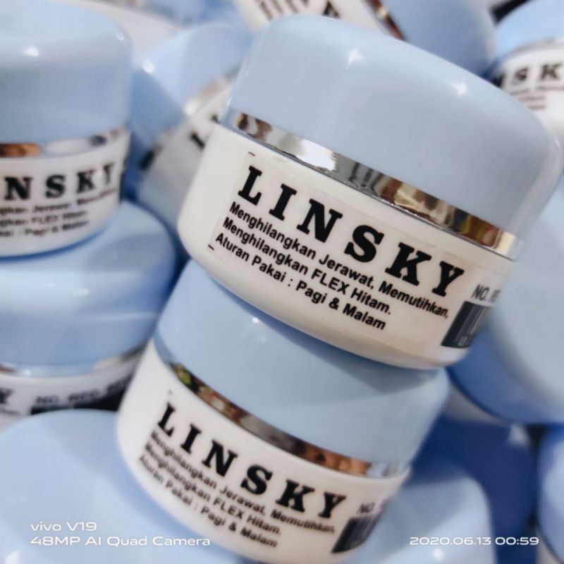 

LINSKY ORI TUTUP BIRU MUDA TULISAN STIKER (TERLARIS!!!)