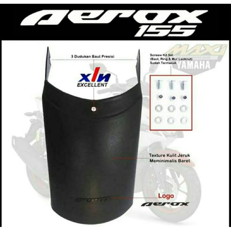 Sambungan spakbor depan aerox 155 Mudflap aerox 155