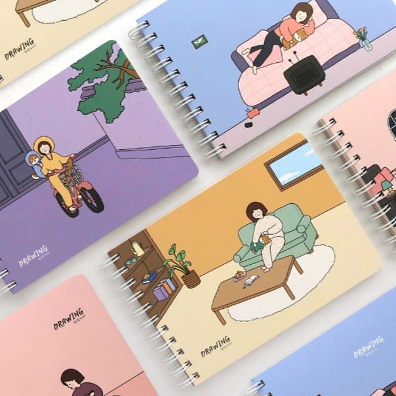 

Buku Gambar Korea Pinkfoot Drawing Notes Spring Hardcover Travelling Size