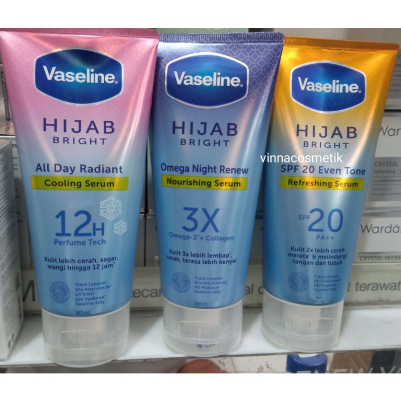 Vaseline Hijab Bright  Serum / Vaseline Body Serum isi 180ml Promo