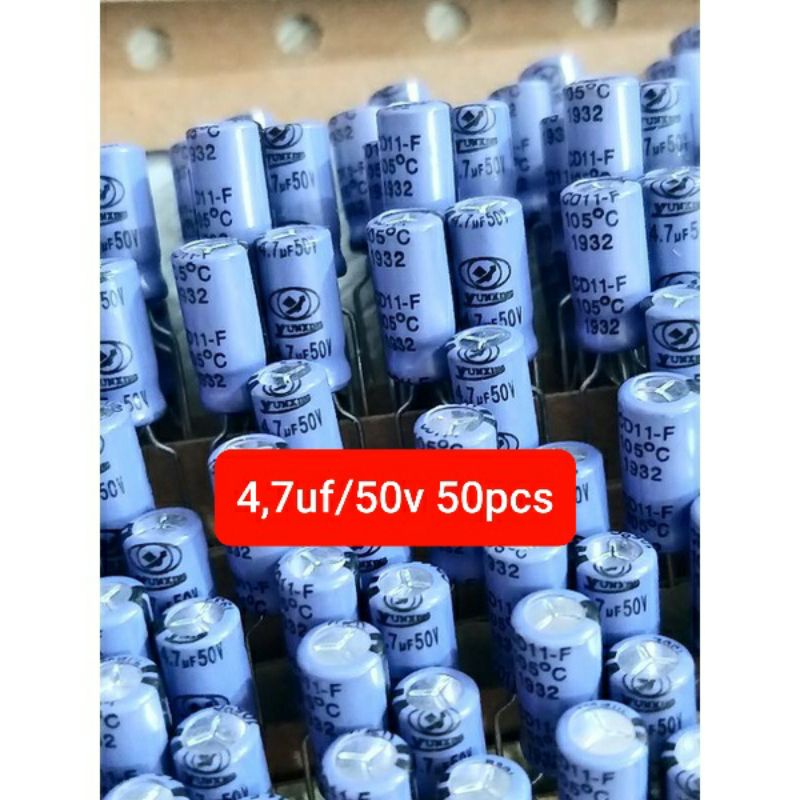 50pcs Elco 4,7uf/50v Kualitas Bagus