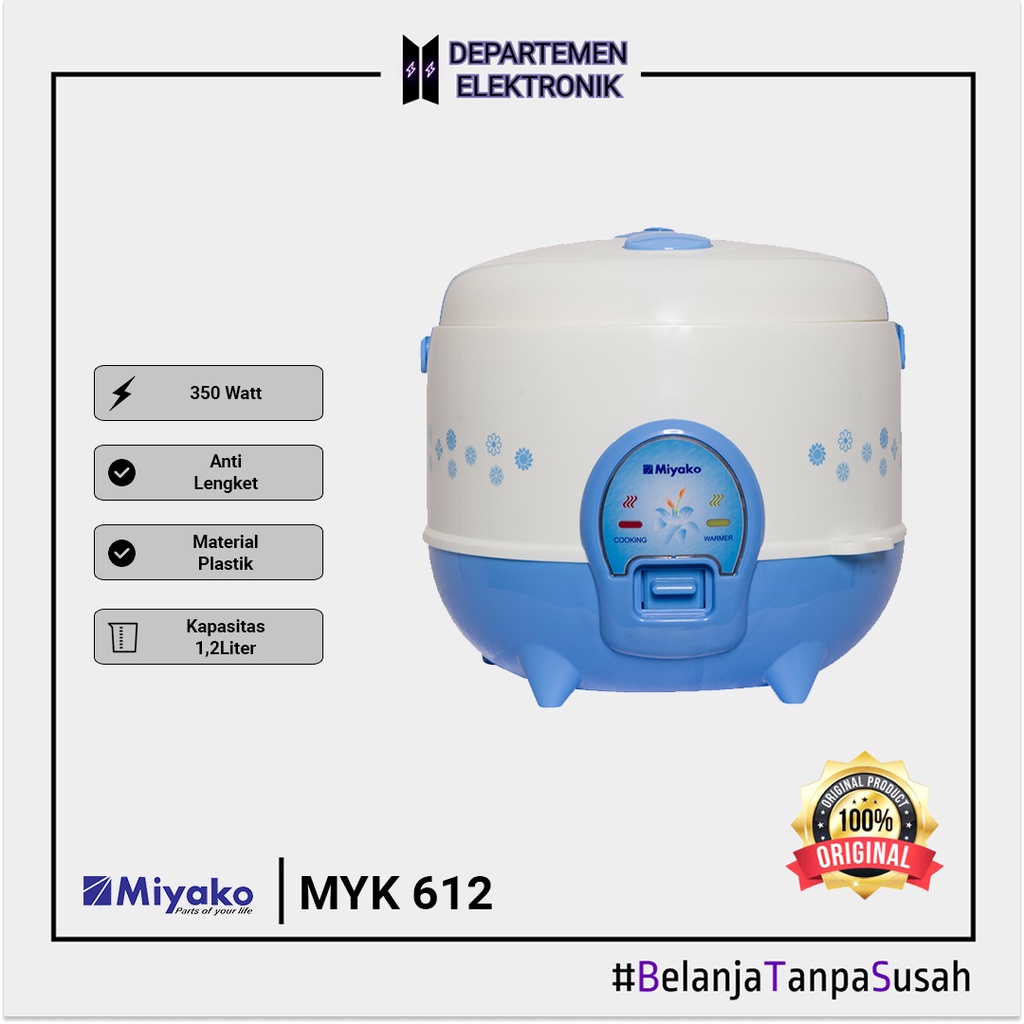 Miyako MCM 612 Magic Com / Rice Cooker 1.2 Liter MURAH BANGET / GARANSI RESMI