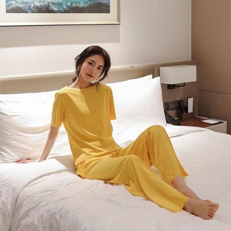 SET BAJU TIDUR RIB ICE / PIYAMA LENGAN PENDEK IMPORT / Baju tidur wanita lengan pendek / Piyama Cp wanita