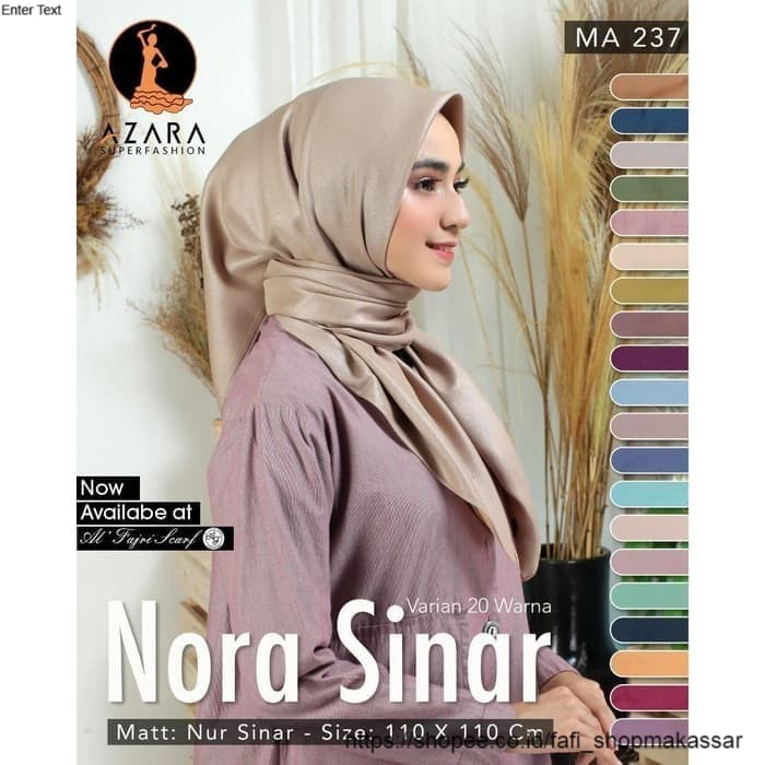 [FaFi] AZARA HIJAB SEGI EMPAT NORA SINAR LASER CUT JILBAB SEGI EMPAT POLOS READY MAKASSAR MURAH