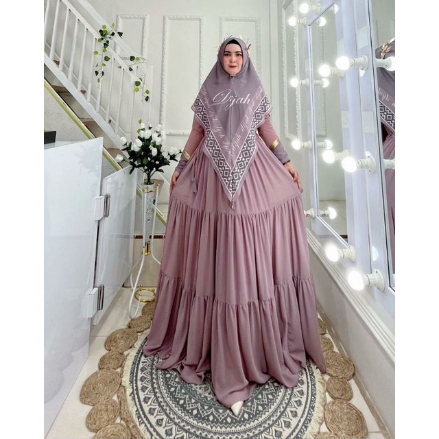 Dijah 658 ORI by Dijah / Gamis Set Syar'i / Gamis Pesta / Gamis Syar'i Polos / Gamis Mewah / Dress Muslimah / Baju Syar'i Terbaru / Fashion Muslimah Branded-2
