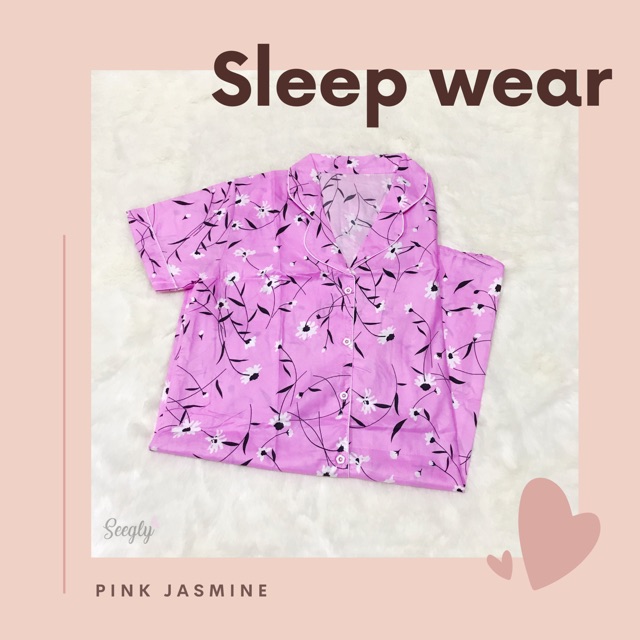 Baju tidur daster wanita pink flower