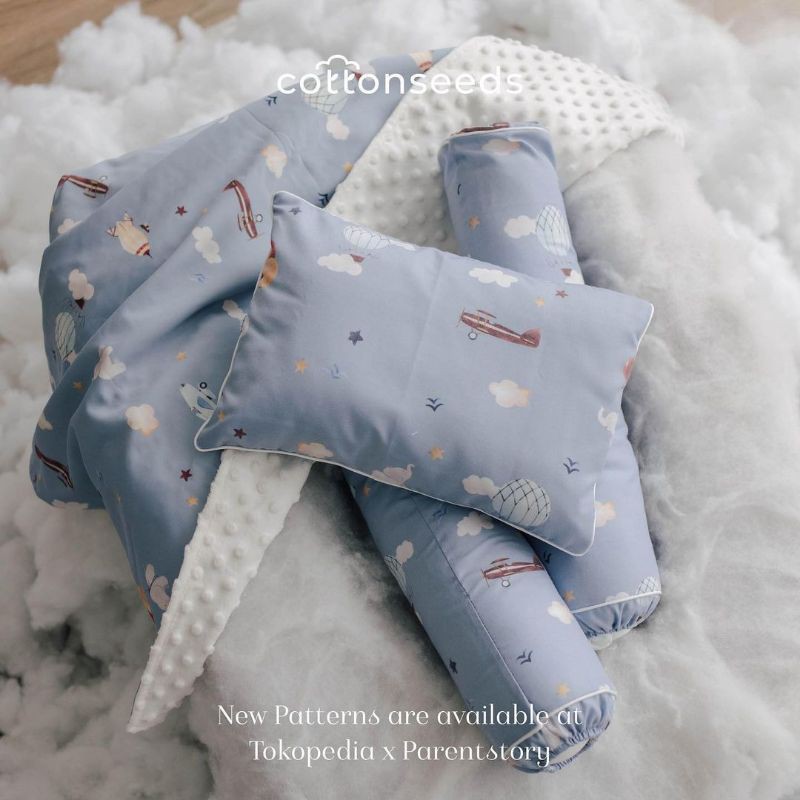 Cottonseeds - Pillow Bolster Set / Bantal Guling Bayi Boy &amp; Girl