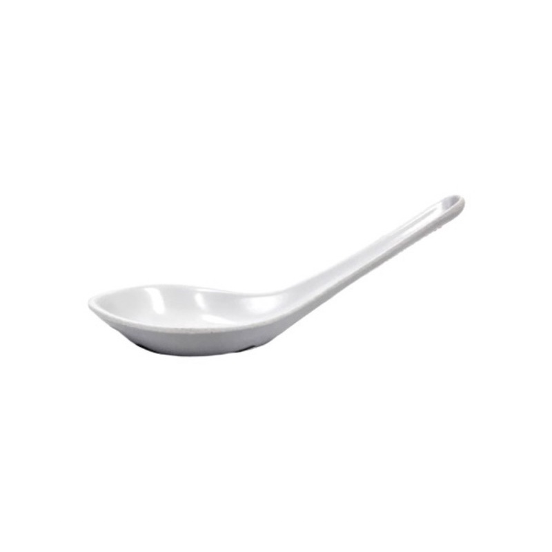 Sendok Soup Bubur Kuah PUTIH  Onyx Melamin /  Sendok Bebek /  Soup Spoon White 5.4” ( 1pcs)