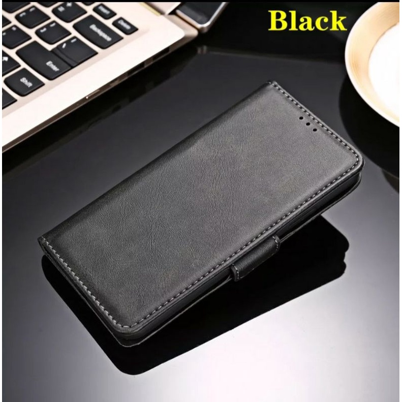 Case Samsung A32 Wallet Leather Flip Cover Casing - Hitam, Samsung A32 4g