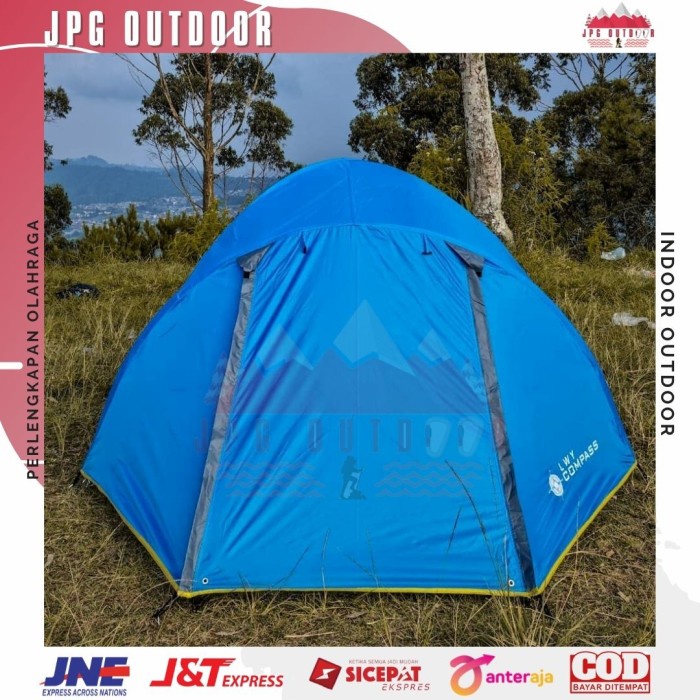 Tenda Camping LWY Compass 4p Double Layer Kapasitas 4 Orang Frame Fiber