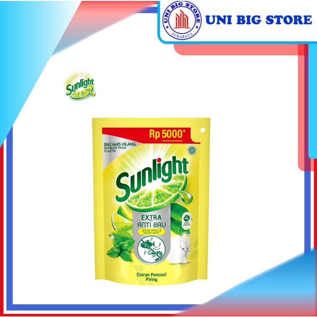 Sunlight Mint Anti Bau Jeruk Nipis 210 ml Sabun Cuci Piring