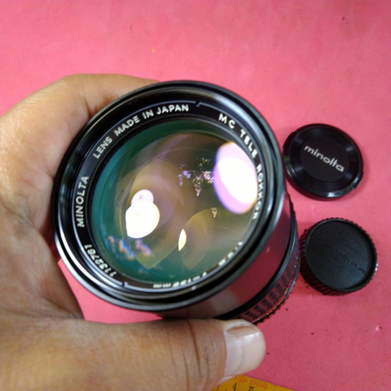 lensa minolta mc 135mm f2.8 jadul vintage antik lawas kuno rare langka klasik dan imoet