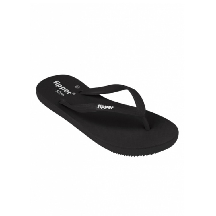 MURAH SENDAL / SANDAL SLOP PRIA CWO LEBARAN PUASA Fipper Slim / Jepit / Wanita in Black - Hitam, 36
