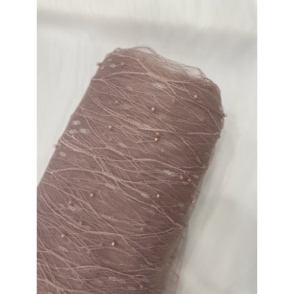 kain Tulle akar mutiara-Rosegold