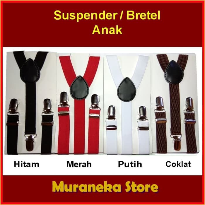 Suspender Bretel ANAK Balita PG TK Baju Dasi Kupu Bayi Setelan Bowtie Tali Kodok Jojon hitam lucu