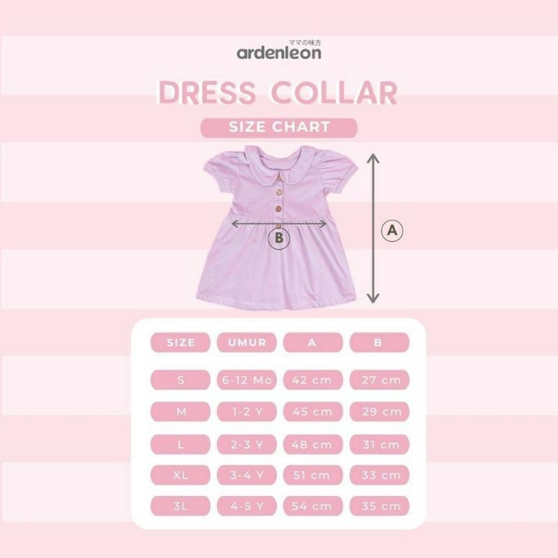 Arden Leon Dress Collar / Terusan Anak Perempuan Berkerah