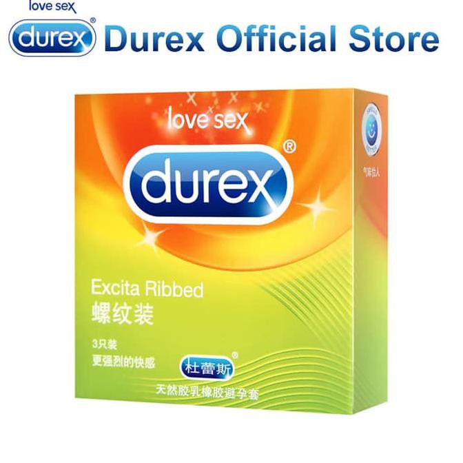 DISKON BESAR Kondom Durex Extra Ribbed GERIGI GARIS - isi 3 pcs Alat Kontrasepsi