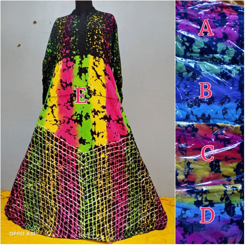 Gamis Twill Rayon Ori Pelangi Gamis Twill Tie Dye Gamis Twill Rayon Ori Super