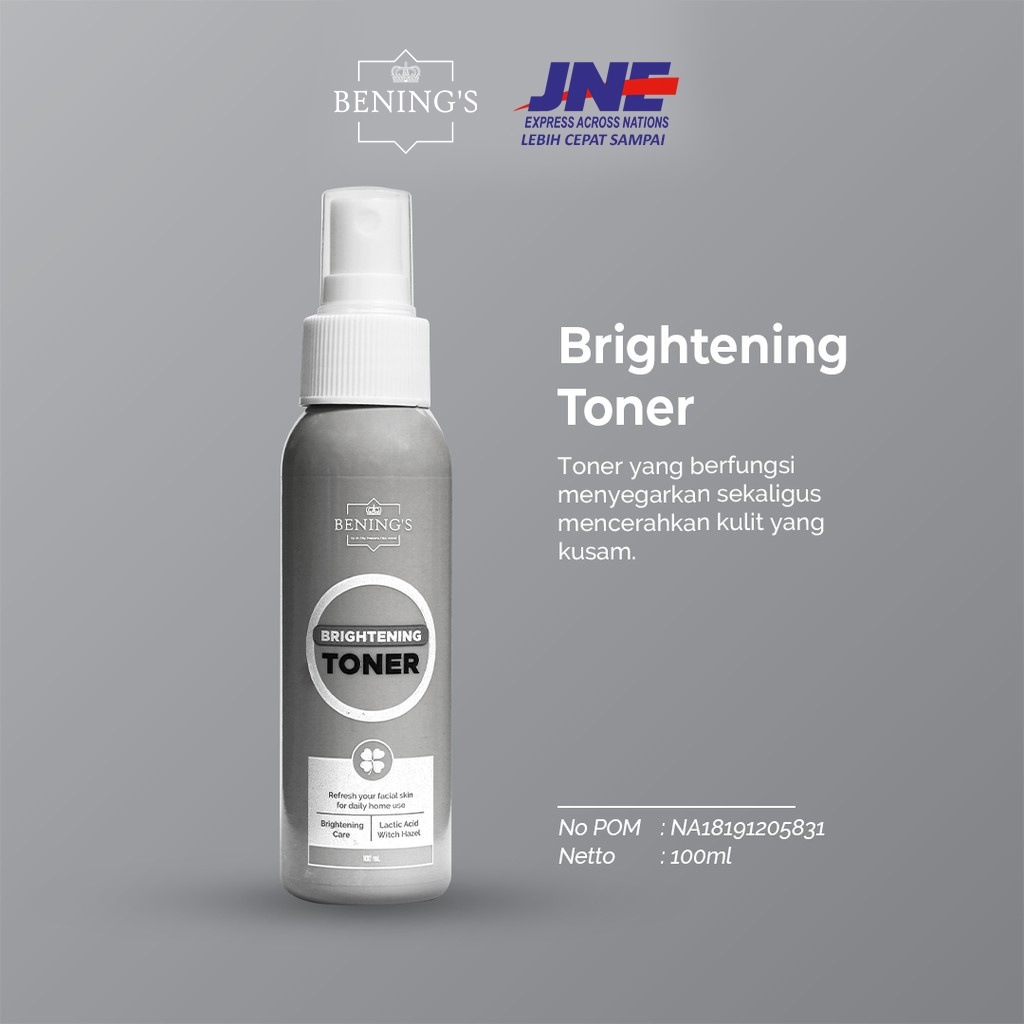 Brightening Toner Benings Skincare by Dr Oky (Benings Clinic) Lactic Acid, Hamamelis Virginian Water