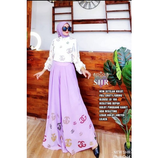 ready  setelan kulot ceruty 100% ORI SHR