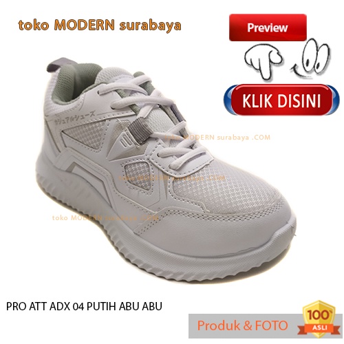 Sepatu olahraga anak sepatu sneakers kets PRO ATT ADX 04 PUTIH ABU ABU